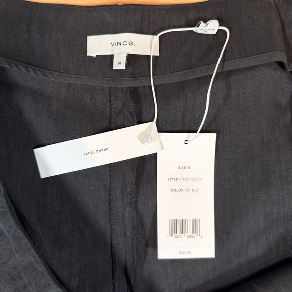 NWT VINCE Crop Wide Leg Linen Blend Black - Size 20 MSRP $325 - Picture 7 of 10